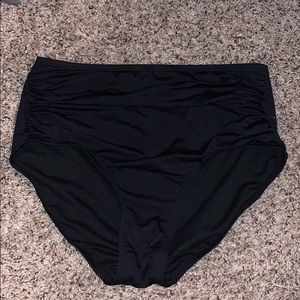 High waisted black target swim bottoms